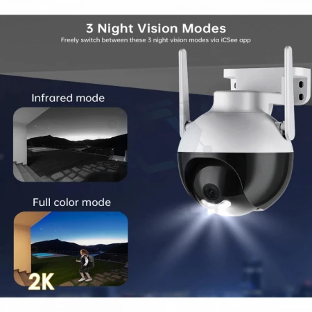 6MP - ICSEE SMART SPHERE 4LED WI-FI CAMERA DE SECURITATE 360 PTZ