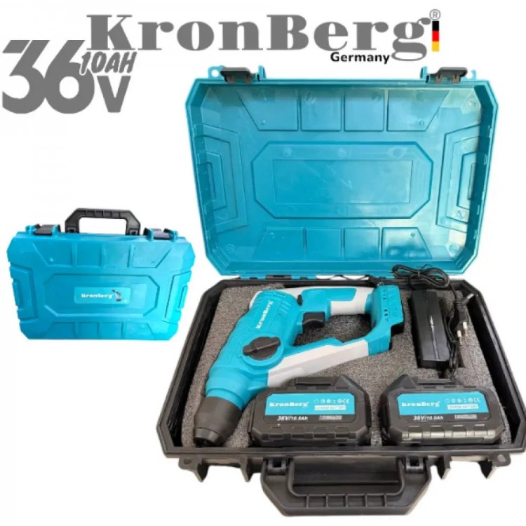 Bormașină de găurit profesională fără fir / Mini bormașină 36V 10AH KRONBERG puternică și fără perii cu încărcător pentru 2 baterii și carcasă Bormașină de găurit profesională fără fir / Mini bormașină 36V 10AH KRONBERG puternică și fără perii cu încărcător pentru 2 baterii și carcasă