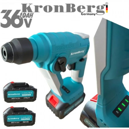 Bormașină de găurit profesională fără fir / Mini bormașină 36V 10AH KRONBERG puternică și fără perii cu încărcător pentru 2 baterii și carcasă Bormașină de găurit profesională fără fir / Mini bormașină 36V 10AH KRONBERG puternică și fără perii cu încărcător pentru 2 baterii și carcasă