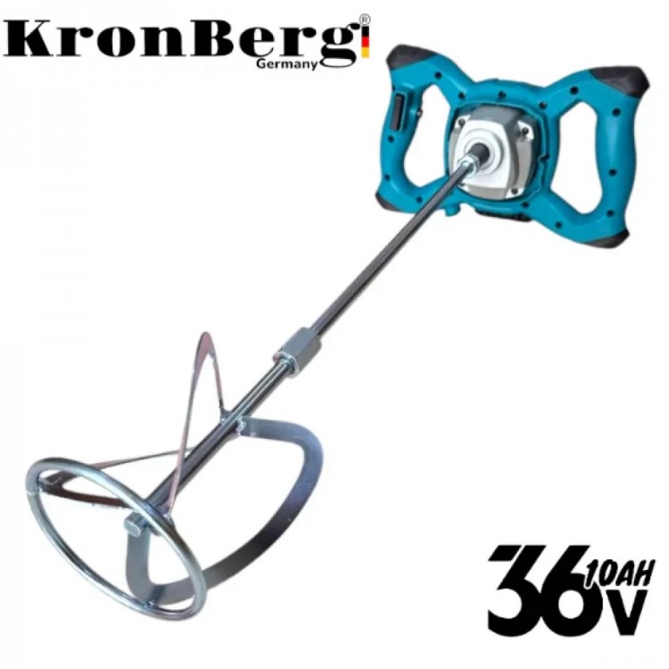 Mixer fără fir pentru beton, vopsea și tencuială, ciment KRONBERG 36V 10AH fără perii cu 2 baterii Mixer fără fir pentru beton, vopsea și tencuială, ciment KRONBERG 36V 10AH fără perii cu 2 baterii