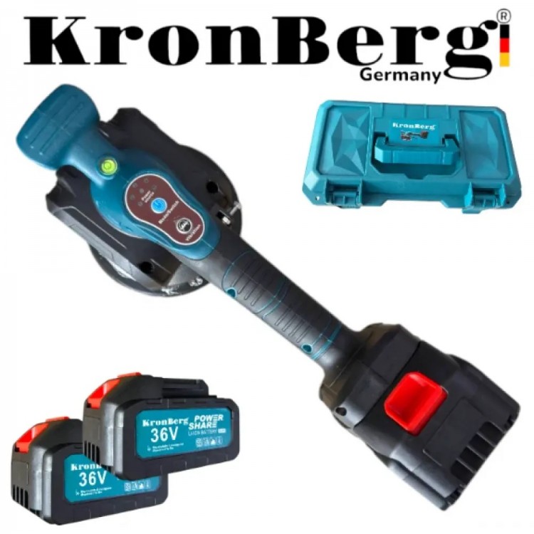 Ventuză vibratoare pentru gresie KRONBERG fără fir 36V 10AH 2 baterii în valiză 150kg Ventuză vibratoare pentru gresie KRONBERG fără fir 36V 10AH 2 baterii în valiză 150kg