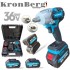 Cheie de impact fără fir cu impact combinat 36V 10AH 850Nm KRONBERG Încărcător pentru 2 baterii și cutie