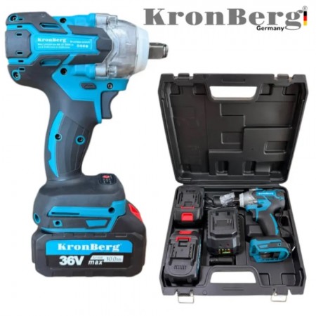 Cheie de impact fără fir cu impact combinat 36V 10AH 850Nm KRONBERG Încărcător pentru 2 baterii și cutie Cheie de impact fără fir cu impact combinat 36V 10AH 850Nm KRONBERG Încărcător pentru 2 baterii și cutie