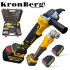 Polizor unghiular fără perii KRONBERG cu acumulator 125 mm 36 V 10 Ah 2 baterii și încărcător în geantă
