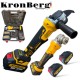 Polizor unghiular fără perii KRONBERG cu acumulator 125 mm 36 V 10 Ah 2 baterii și încărcător în geantă