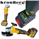Polizor unghiular fără perii KRONBERG cu acumulator 125 mm 36 V 10 Ah 2 baterii și încărcător în geantă