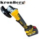Polizor unghiular fără perii KRONBERG cu acumulator 125 mm 36 V 10 Ah 2 baterii și încărcător în geantă
