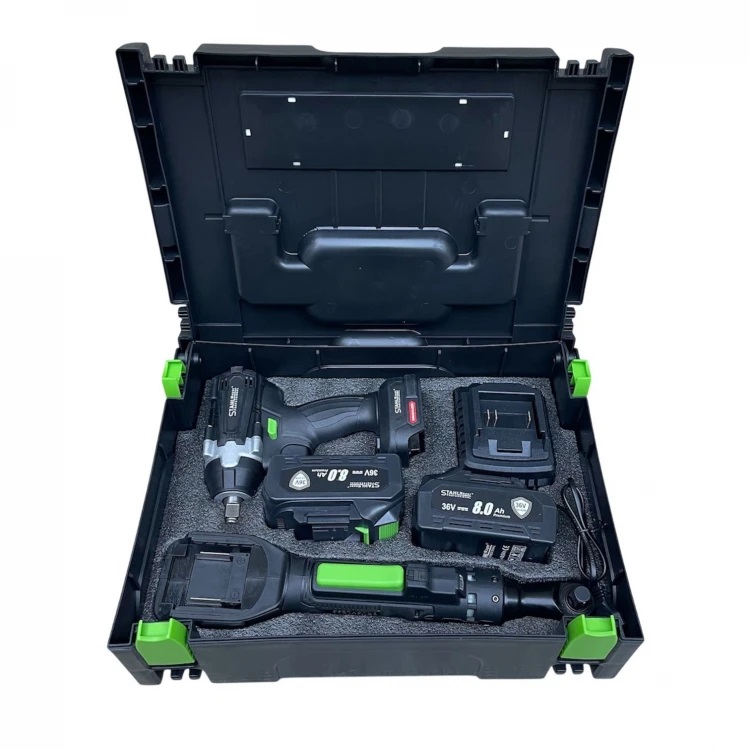 Set de scule fără fir 2 în 1: clichet de 1/2" și cheie de impact 1/2", STAHLMAYER Set de scule fără fir 2 în 1: clichet de 1/2" și cheie de impact 1/2", STAHLMAYER