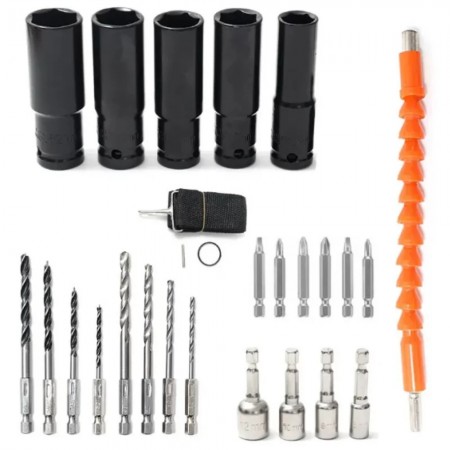 Cheie de impact combinat fără perii KraftMaster 36V 8Ah 850 N/m. cu 25 de piese într-o trusă Cheie de impact combinat fără perii KraftMaster 36V 8Ah 850 N/m. cu 25 de piese într-o trusă