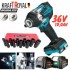 Cheie combinată fără fir / Mașină de înșurubat cu impact fără fir, fără perii, KRAFT ROYAL 36V 8.0AH, 2 baterii + 10 chei tubulare forjate extinse 10-24mm