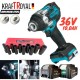 Cheie combinată fără fir / Mașină de înșurubat cu impact fără fir, fără perii, KRAFT ROYAL 36V 8.0AH, 2 baterii + 10 chei tubulare forjate extinse 10-24mm Cheie combinată fără fir / Mașină de înșurubat cu impact fără fir, fără perii, KRAFT ROYAL 36V 8.0AH, 2 baterii + 10 chei tubulare forjate extinse 10-24mm