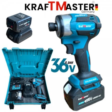 Cheie de impact 36V 8.0AH KRAFT MASTER 850Nm 2 baterii Cheie de impact 36V 8.0AH KRAFT MASTER 850Nm 2 baterii