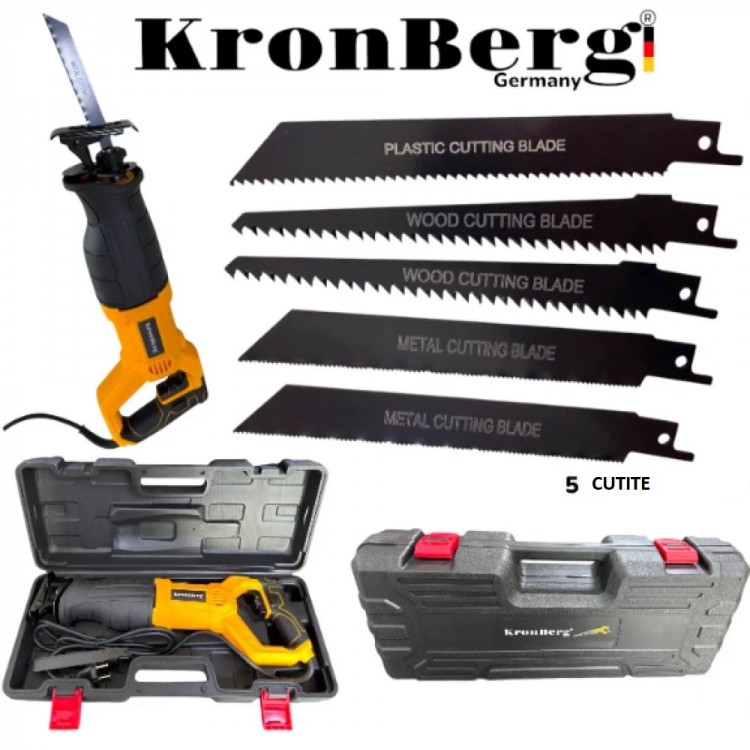 Ferăstrău sabie electric profesional 3800W KRONBERG 220V Ferăstrău drept pentru carne, oase, metal, fier, plastic, lemn etc. în valiză Ferăstrău sabie electric profesional 3800W KRONBERG 220V Ferăstrău drept pentru carne, oase, metal, fier, plastic, lemn etc. în valiză