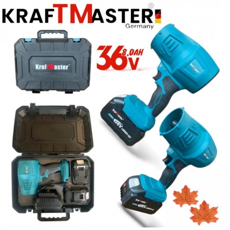 Suflantă turbo cu pistol puternic pentru frunze, spălătorie auto, zăpadă, grătar etc., 36V 8.0AH pentru KRAFT MASTER, 2 baterii, suflantă fără fir Suflantă turbo cu pistol puternic pentru frunze, spălătorie auto, zăpadă, grătar etc., 36V 8.0AH pentru KRAFT MASTER, 2 baterii, suflantă fără fir