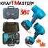 Suflantă turbo cu pistol puternic pentru frunze, spălătorie auto, zăpadă, grătar etc., 36V 8.0AH pentru KRAFT MASTER, 2 baterii, suflantă fără fir