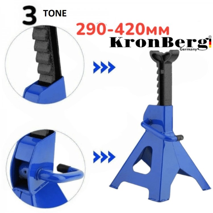 Cric Crocodile 2 tone într-o trusă 135-320mm + Set capre auto 3 tone 290-420mm Suport auto