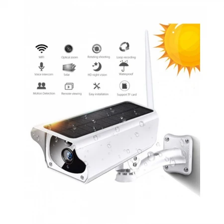 CAMERĂ SOLARĂ REZISTENTĂ LA APĂ, FĂRĂ CABLU, INSTALARE ÎN EXTERIOR