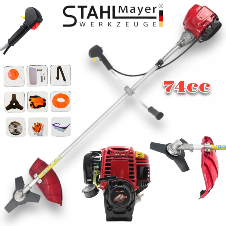 Trimmer cu benzină in patru timpi de 74cc și putere de 5.5HP Trimmer cu benzină in patru timpi de 74cc și putere de 5.5HP