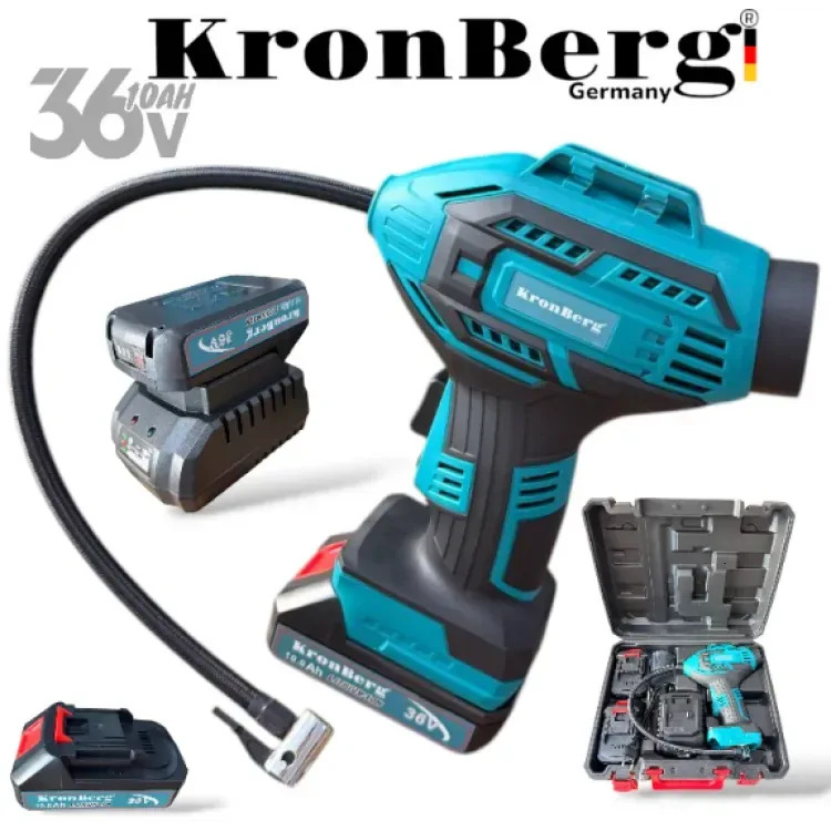 Compresor de aer fără fir fără perii 36V 10AH KRONBERG 2 baterii Compresor de aer fără fir fără perii 36V 10AH KRONBERG 2 baterii