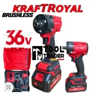 Cheie cu 2 acumulatori, KraftRoyal, motor pe perii, 36 V / 8A/ 850 Nm