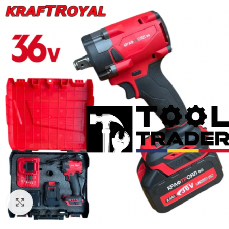 Cheie cu 2 acumulatori, KraftRoyal, motor pe perii, 36 V / 8A/ 850 Nm Cheie cu 2 acumulatori, KraftRoyal, motor pe perii, 36 V / 8A/ 850 Nm