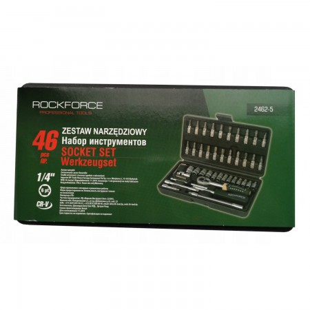 Trusa chei tubulare 1/4 Rock Force 46 de piese Trusa chei tubulare 1/4 Rock Force 46 de piese