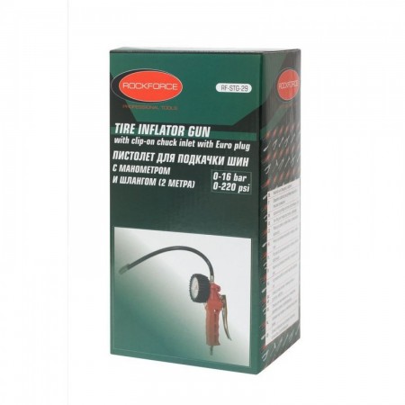 PISTOL PROFESIONAL PENTRU UMFLAREA ANVELOPELOR PNEUMATICE CU MANOMETRU ROCKFORCE / 16 BAR, 1/4'' / PISTOL PROFESIONAL PENTRU UMFLAREA ANVELOPELOR PNEUMATICE CU MANOMETRU ROCKFORCE / 16 BAR, 1/4'' /