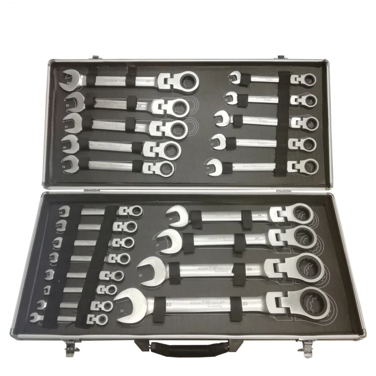 SET DE CHEI CU CLICHET DE LA 6MM LA 32MM 22 PIESE ÎN TRUSĂ METALICĂ KRAFTROYAL SET DE CHEI CU CLICHET DE LA 6MM LA 32MM 22 PIESE ÎN TRUSĂ METALICĂ KRAFTROYAL