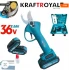Foarfecă pentru viță de vie, cu 2 acumulatori 36V, 8Ah, KraftRoyal