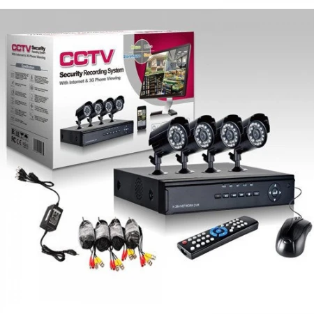 SISTEM HD CU 4 CAMERE CCTV SET COMPLET PENTRU SUPRAVEGHERE VIDEO
