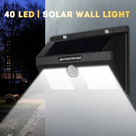 LAMPĂ SOLARĂ PUTERNICĂ CU LEDURI SOLARE ȘI CU SENZOR DE 40 DE DIODE 2 PIESE