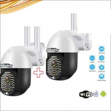 2 PIESE WATERPROOF WIFI FULL HD 1080P 68  320° CAMERA ROTATIVĂ