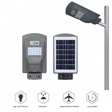 20W LAMPĂ SOLARĂ EXTERIOARĂ CU LED-URI ȘI CU SENZOR DE CĂLDURĂ POTRIVITĂ PENTRU ILUMINATUL STRADAL