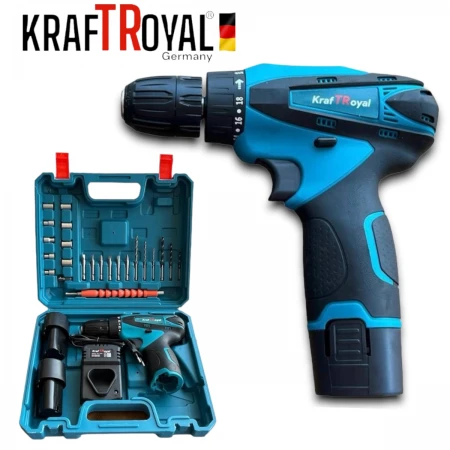 ȘURUBELNIȚĂ ELECTRICĂ FĂRĂ FIR CU DOUĂ VITEZE KRAFTROYAL 24V LI-ION, 2AH