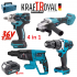 PACHET TOP HELPER 4 PIESE : BORMASINA CU IMPACT+BORMASINA DE GAURIT SI INSURUBAT+FLEX+CIOCAN ROTOPERCUTOR CU 3 ACUMULATORI 36V 8AH