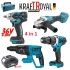 PACHET TOP HELPER 4 PIESE : BORMASINA CU IMPACT+BORMASINA DE GAURIT SI INSURUBAT+FLEX+CIOCAN ROTOPERCUTOR CU 3 ACUMULATORI 36V 8AH