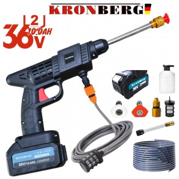 APARAT DE SPĂLĂT CU PRESIUNE FĂRĂ FIR, TIP PISTOL, KRONBERG 36V 10.0AH 26 BAR