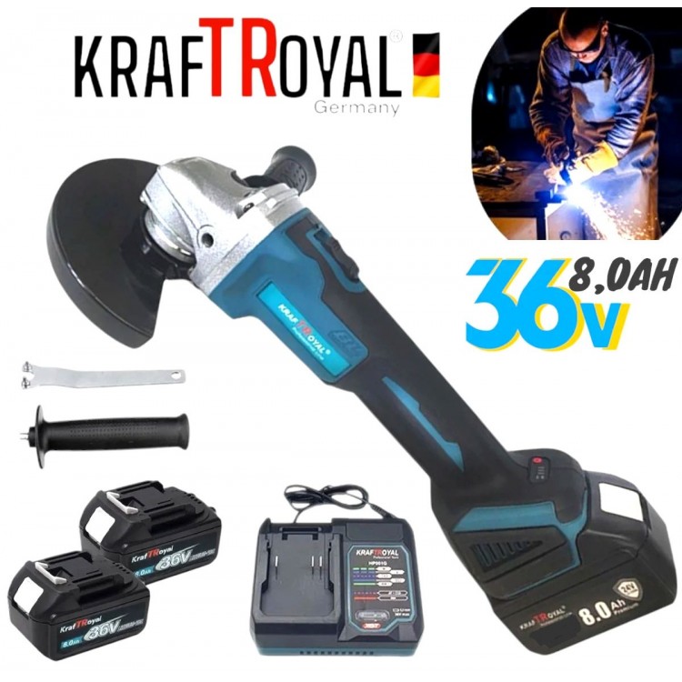 Flex cu 2 acumulatori,KRAFTROYAL , 36V, 125mm (la pretul afisat se vor adauga 25 lei transportul)