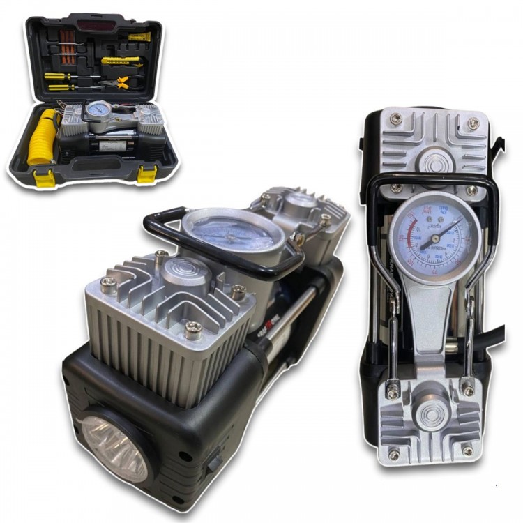 Set de asistență rutieră – compresor pentru anvelope , furtun de aer și scule Set de asistență rutieră – compresor pentru anvelope , furtun de aer și scule