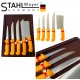 Set de cuțite și satâr profesionale de măcelar 5 piese STAHLMAYER Exclusiv + Cadou