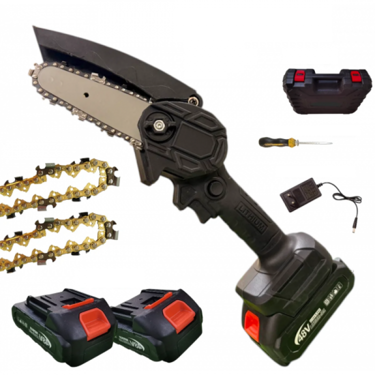 Drujba pentru crengi fără fir fără perii 48V 6AH TAYGA 2 baterii 2 lanțuri PROMOȚIE