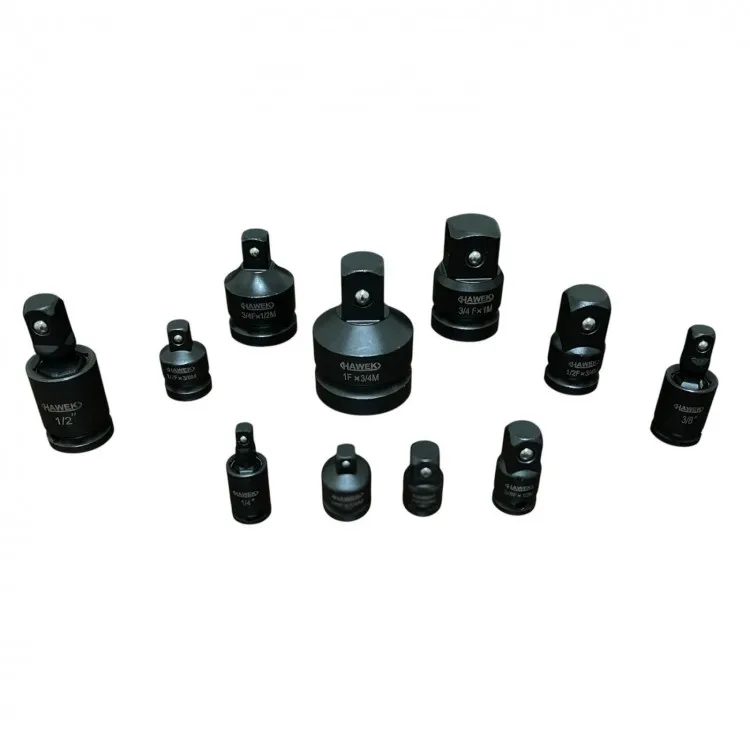 Set adaptoare de impact - adaptoare pentru chei tubulare 11 piese HAWEK