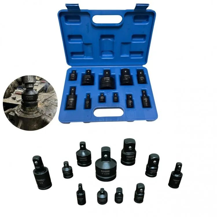 Set adaptoare de impact - adaptoare pentru chei tubulare 11 piese HAWEK