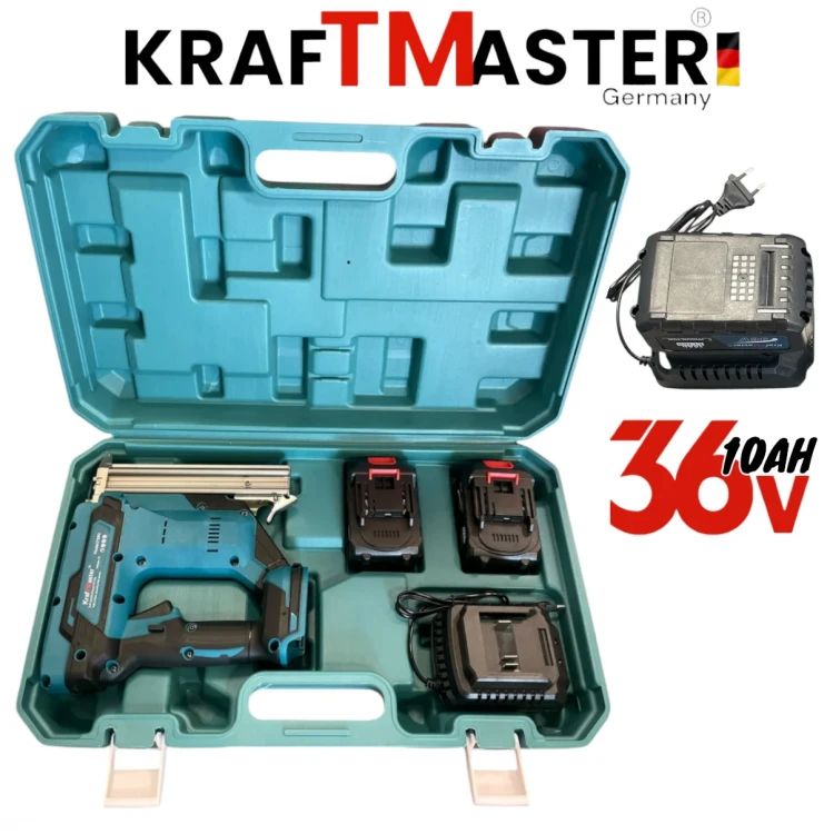 Capsator fără fir 36V 10AH KRAFTMASTER 2 baterii Încărcător și cutie