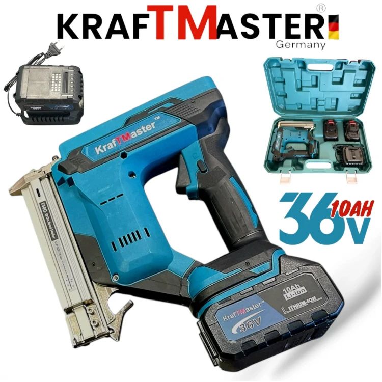 Capsator fără fir 36V 10AH KRAFTMASTER 2 baterii Încărcător și cutie