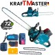 Ferăstrău cu lanț fără fir KRAFTMASTER 72V 16Ah – lamă de 16" 40cm, 2 lanțuri