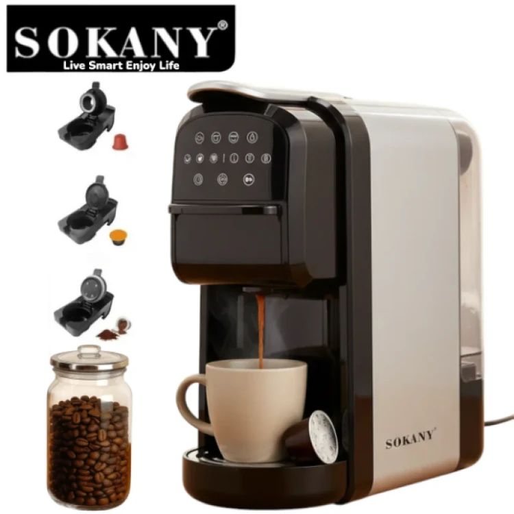 Masină de cafea SOKANY SK-04031 3 în 1 700 ml 1400 W 3 capsule DOLCE GUSTO NESPRESSO și cafea măcinată