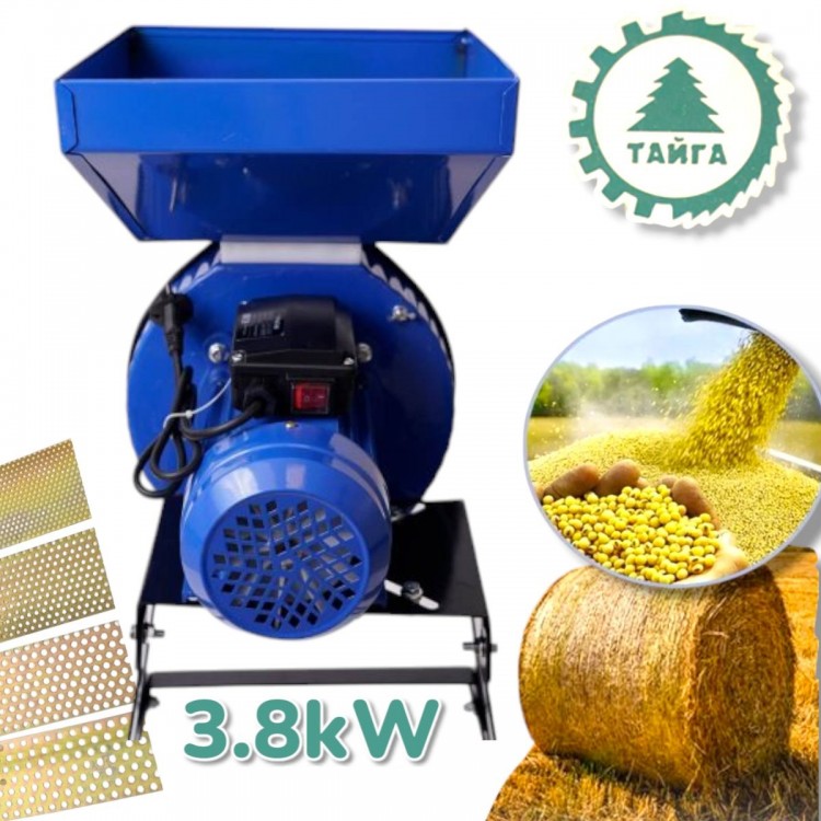Moara electrica pentru furaj ruseasca, TYGA, 3.8kW , cu 4 site, cu suport Moara electrica pentru furaj ruseasca, TYGA, 3.8kW , cu 4 site, cu suport