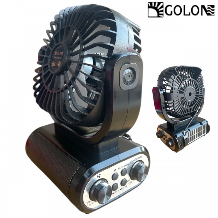 Ventilator solar cu radio, Golon RX-F75BTS