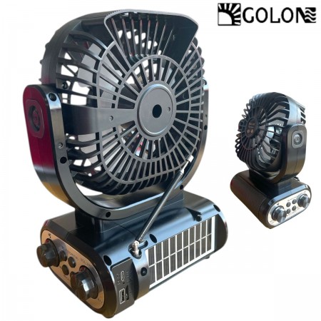 Ventilator solar cu radio, Golon RX-F75BTS